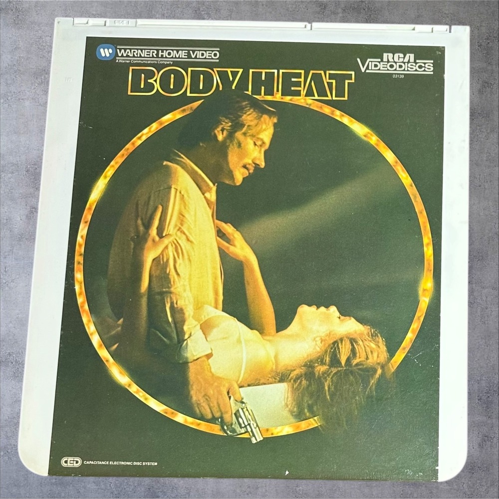 RCA Body Heat CED Videodisc Movie 1981 William Hurt Kathleen Turner Good Vintage